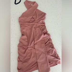 Elegant Pink One-Shoulder Dress
